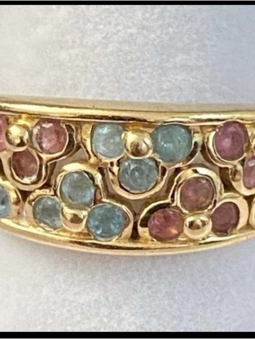 14 k gold Tourmaline and topaz ring  size 8